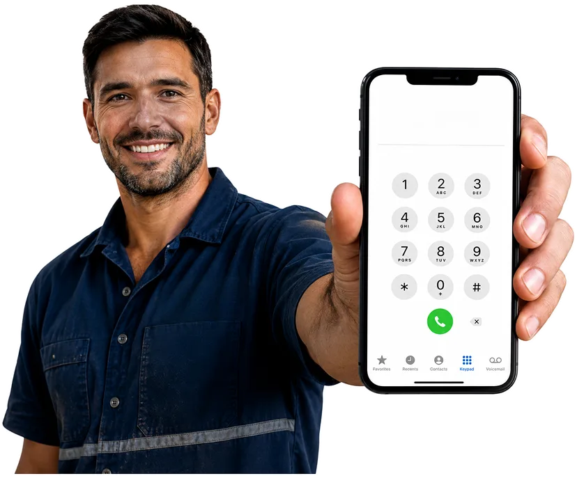 Our plumber taking a booking call for Beaconsfield